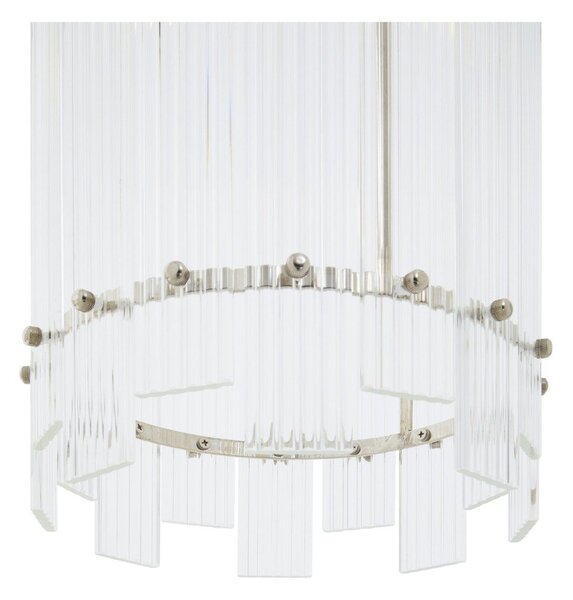 Metalowa lampa wisząca w kolorze srebra ze szklanym kloszem ø 27 cm Ritz – Premier Housewares