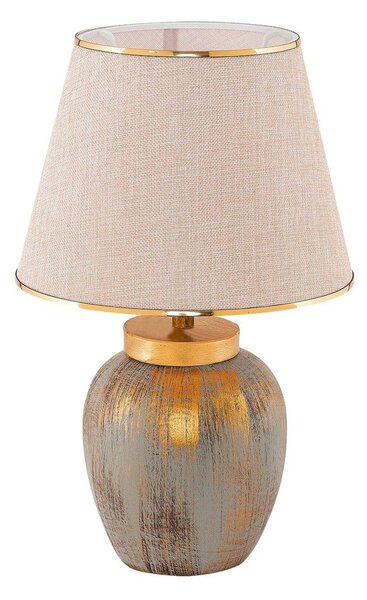 Kremowa/w kolorze złota lampa stołowa z tekstylnym kloszem (wysokość 47 cm) Yakamoz – Opviq lights