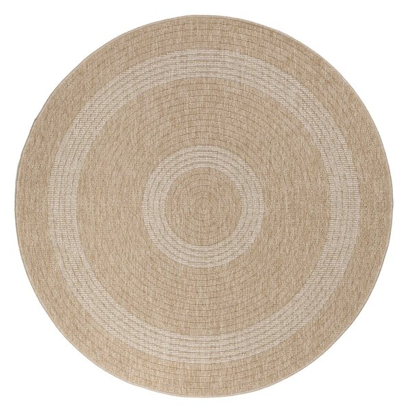 Beżowy okrągły dywan odpowiedni na zewnątrz ø 80 cm Comilla – Ayyildiz Carpets