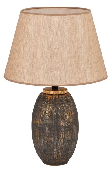 Szara/beżowa lampa stołowa z tekstylnym kloszem (wysokość 46 cm) Yakamoz – Opviq lights