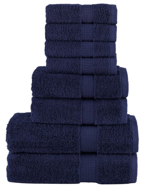 Zestaw 8-cz. ręczników premium solund, granatowy, 600 g/cm²