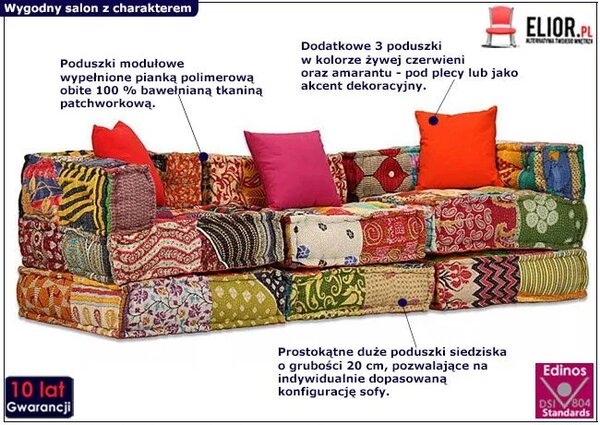Patchworkowa modułowa sofa Montanex 5D