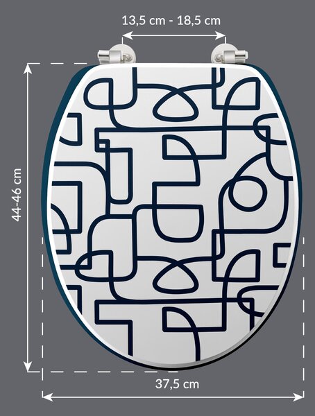 Deska sedesowa LABYRINTHE, MDF, 37,5 x 46 cm