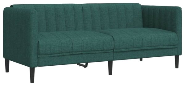 Sofa 2-osobowa, ciemnozielona, tapicerowana tkaninÄ