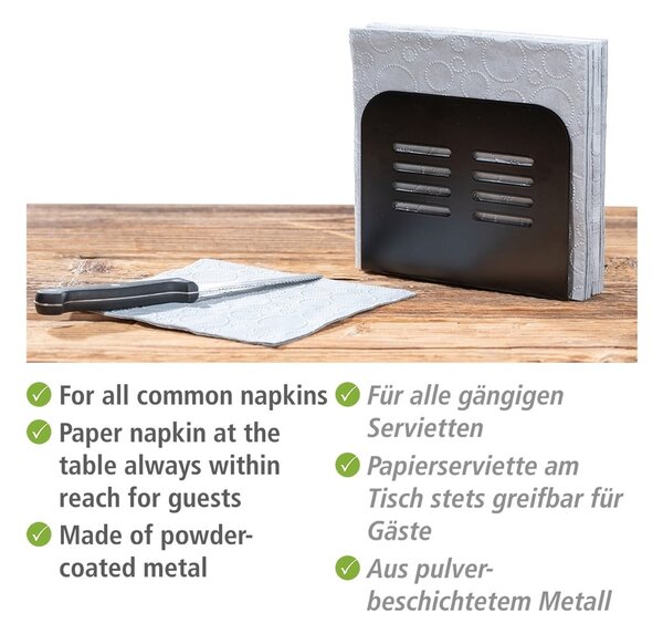 Metalowe stojaki na sztućce i serwetki zestaw 2 szt. Black Outdoor Kitchen Baco – Wenko