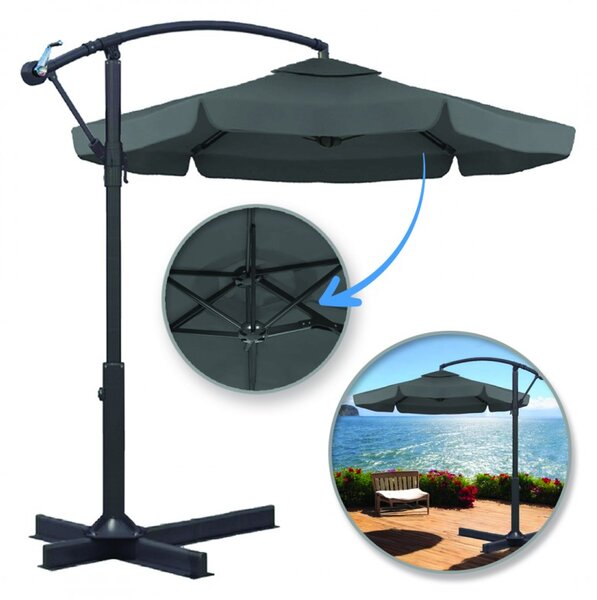 Składany parasol ogrodowy ARCADIA 300 cm, szary