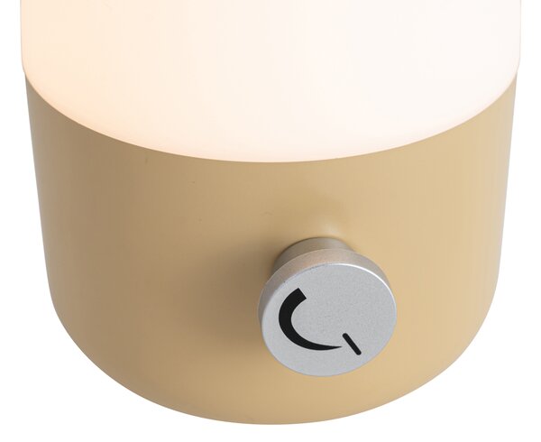 Zestaw 2 lamp stołowych zewnętrznych złotych z białymi w tym ładowalne LED - Haard