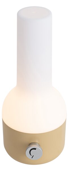 Zestaw 2 lamp stołowych zewnętrznych złotych z białymi w tym ładowalne LED - Haard
