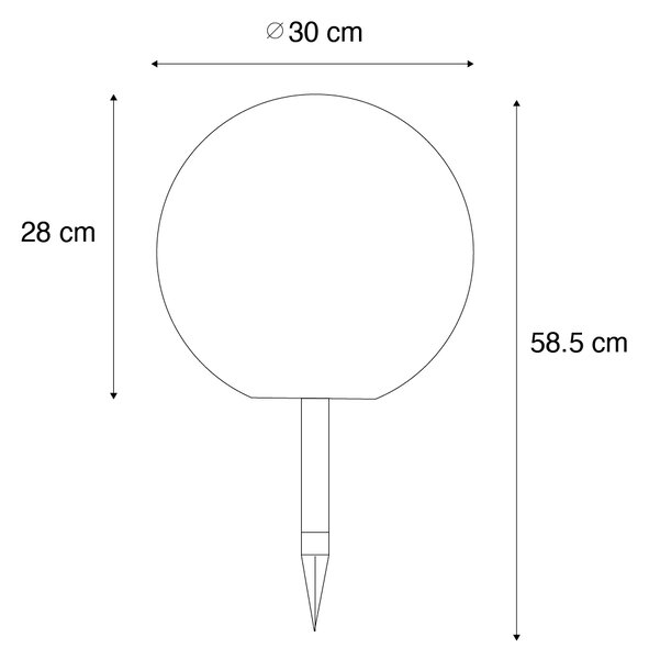 Zewnetrzna Lampa ogrodowa biała 30 cm z wbudowanym LED IP44 Solar RGBW - Ludger Oswietlenie zewnetrzne