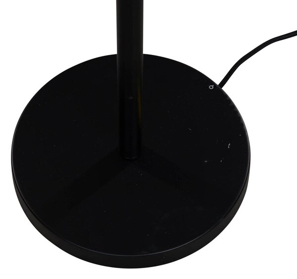 Lampa podłogowa czarna z aksamitnym abażurem w kolorze brązu 40cm - Simplo