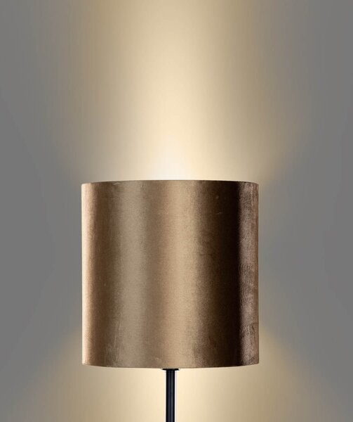 Lampa podłogowa czarna z aksamitnym abażurem w kolorze brązu 40cm - Simplo