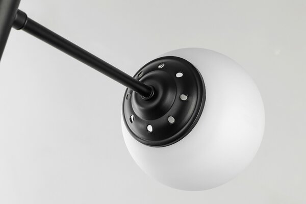 ŻYRANDOL LAMPA SUFITOWA WISZĄCA NOWOCZESNA CZARNA BIAŁE KULE FINO 6 LED