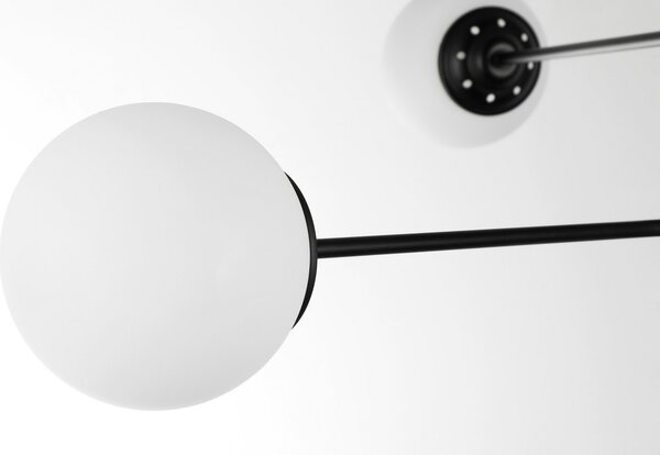ŻYRANDOL LAMPA SUFITOWA WISZĄCA NOWOCZESNA CZARNA BIAŁE KULE FINO 6 LED