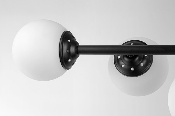 LAMPA WISZĄCA SUFITOWA PLAFON NOWOCZESNA CZARNA BIAŁE KULE FINO 5 LED