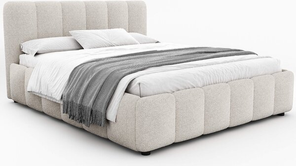 MebleMWM Łóżko tapicerowane z pojemnikiem 4578G | 140x200 | Boucle | Biały #6