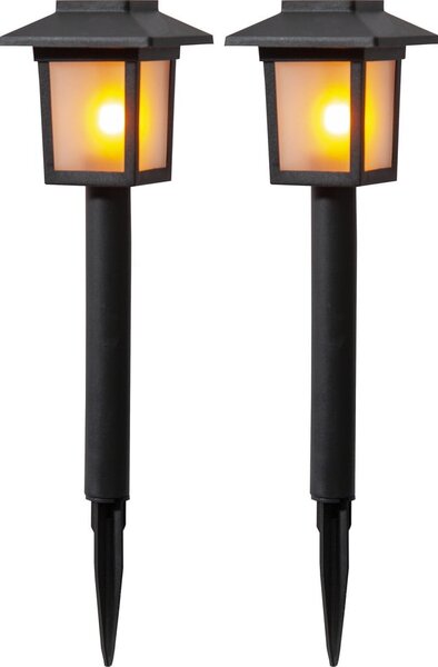 Zestaw 2 ogrodowych lamp solarnych LED Star Trading Flame, wys. 23 cm