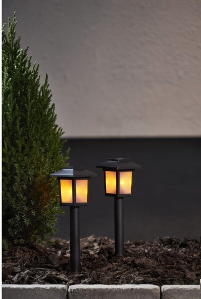Zestaw 2 ogrodowych lamp solarnych LED Star Trading Flame, wys. 23 cm