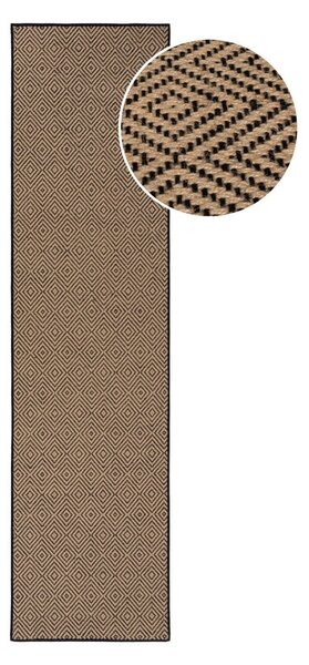 Czarno-naturalny chodnik na schody z juty 60x800 cm Diamond – Flair Rugs