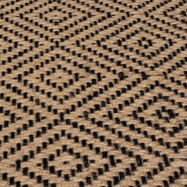 Czarno-naturalny chodnik na schody z juty 60x800 cm Diamond – Flair Rugs