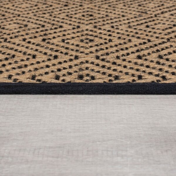 Czarno-naturalny chodnik na schody z juty 60x800 cm Diamond – Flair Rugs