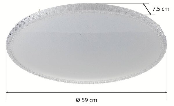 Briloner Lampa sufitowa LED Style, możliwość ściemniania, biały / opal, salon / jadalnia, tworzywo sztuczne, nowoczesny
