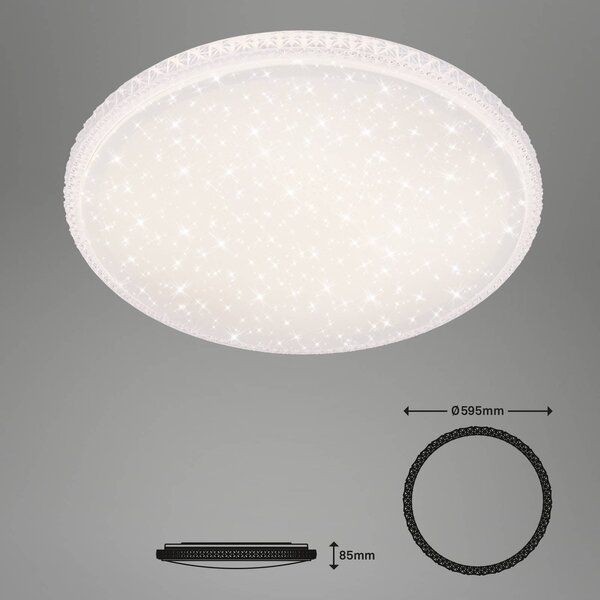 Briloner Lampa sufitowa LED Style, możliwość ściemniania, biały / opal, salon / jadalnia, tworzywo sztuczne, nowoczesny