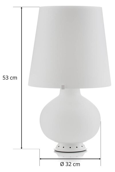 Fontana Arte Lampa stołowa design FONTANA, biały / opal, sypialnia, szkło, design