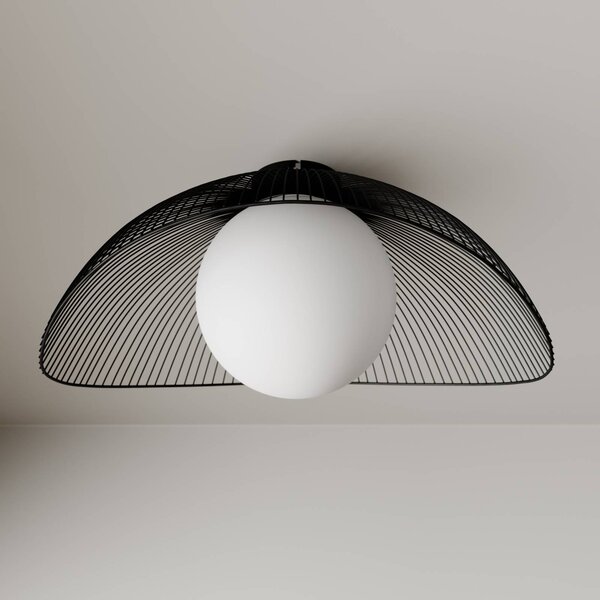 Lampa sufitowa Fabronia Lindby, możliwość ściemniania, czarny, salon / jadalnia, metal, nowoczesny