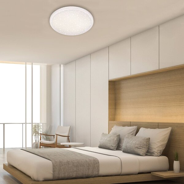 Briloner Lampa sufitowa LED Style, możliwość ściemniania, biały / opal, salon / jadalnia, tworzywo sztuczne, nowoczesny