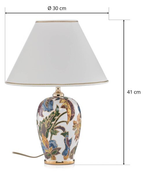 Austrolux Lampa stołowa Damasco, multikolor, salon / jadalnia, ceramika