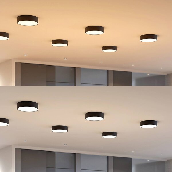 Lampa sufitowa LED Noabelle Arcchio, możliwość ściemniania, czarny, kuchnia, metal, nowoczesny