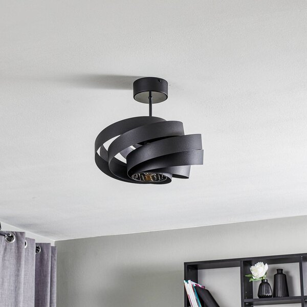 Lampa sufitowa Vento Domiluce, możliwość ściemniania, czarny, salon / jadalnia, metal, nowoczesny