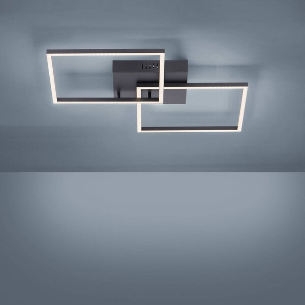 JUST LIGHT. GmbH Lampa sufitowa LED Iven, czarna, 53x53cm