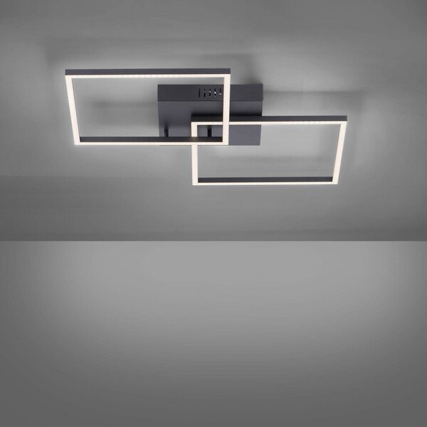 JUST LIGHT. GmbH Lampa sufitowa LED Iven, czarna, 53x53cm