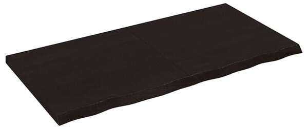 Półka, ciemnobrązowa, 120x60x(2-4) cm, wykończone drewno dębowe