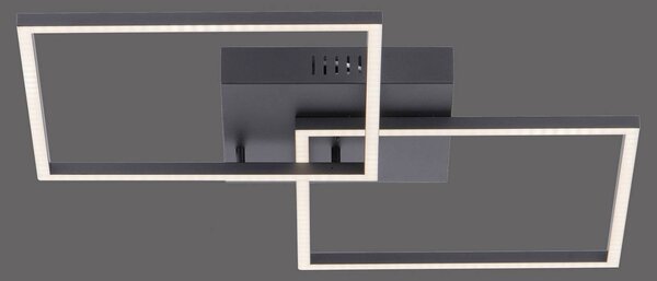 JUST LIGHT. GmbH Lampa sufitowa LED Iven, czarna, 53x53cm
