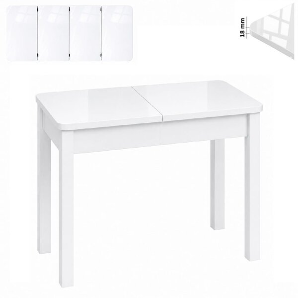 Stół 60x80/180 cm prostokątny rozkładany, blat zaowalony 1,8 cm, nogi i calgi Drewniane „ Kwadratowe ” I ArtDHome