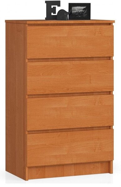 Komoda do sypialni, 4 szuflady, STILO, 60x40x99 cm, olcha, mat | TYLETEGOTU