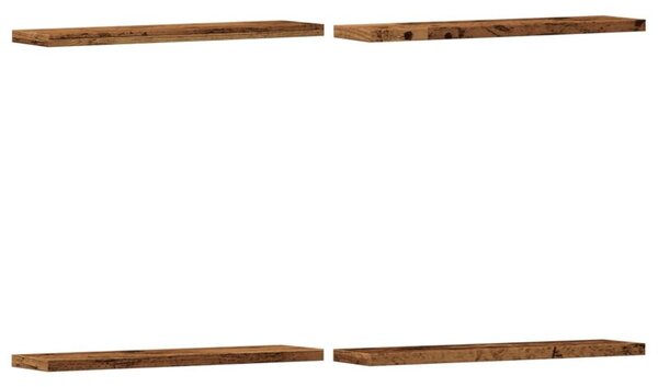 Półki ścienne, 4 szt., kolor starego drewna, 40x10x1,5 cm
