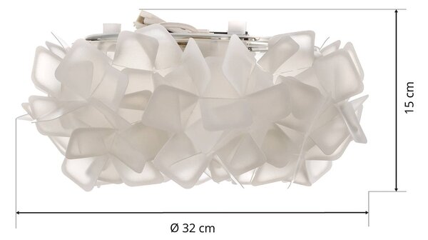 Slamp Lampa sufitowa designerska Clizia, możliwość ściemniania, biały / opal, salon / jadalnia, tworzywo sztuczne, design