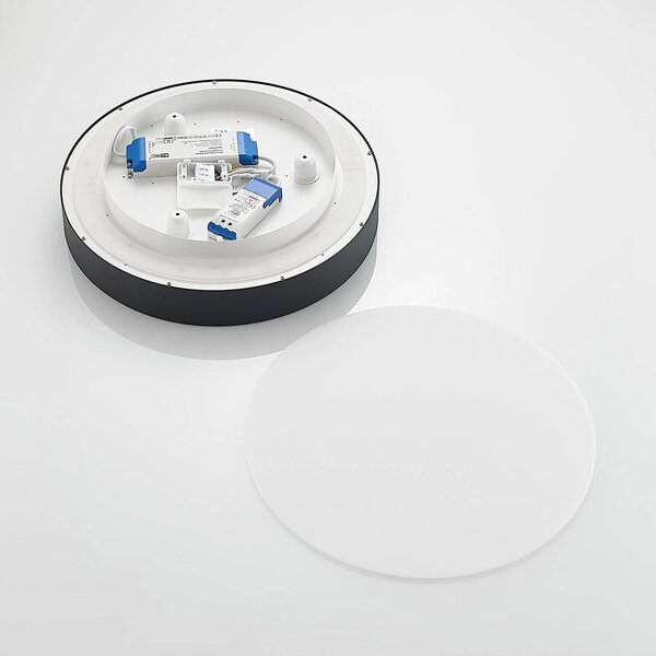Lampa sufitowa LED Vanida Arcchio, możliwość ściemniania, czarny, kuchnia, aluminium, nowoczesny