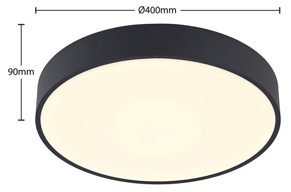 Lampa sufitowa LED Vanida Arcchio, możliwość ściemniania, czarny, kuchnia, aluminium, nowoczesny