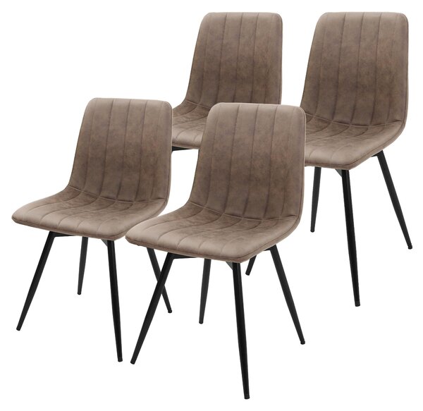 Zestaw 4 krzeseł do jadalni ML-Design, obrotowe, tapicerowane krzesła kuchenne, sztuczna skóra, krzesła do jadalni, stalowe nogi, nowoczesne krzesło tapicerowane, fotel obrotowy o 360°, kolor brązowy