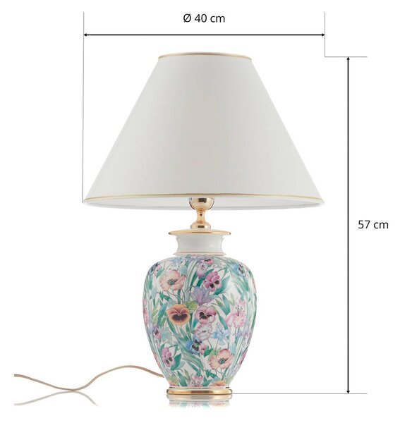 Austrolux Lampa stołowa GIARDINO, biały / opal, salon / jadalnia, ceramika, nowoczesny