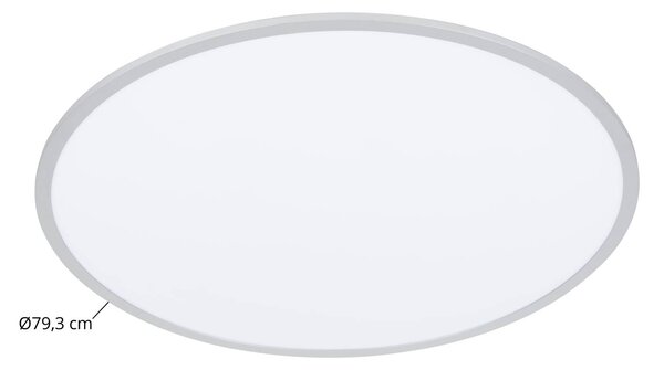 Lampa sufitowa LED Narima Lindby, aluminiowy / szary / cynkowy, kuchnia, tworzywo sztuczne, nowoczesny