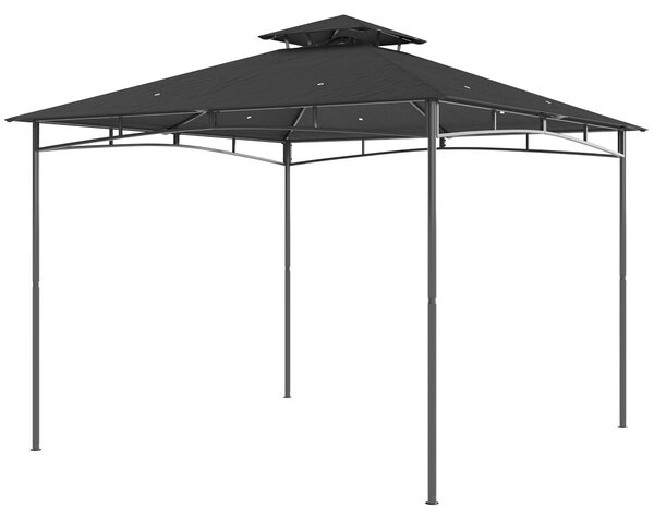 Pawilon wodoodporny i stabilny, pawilon ogrodowy 3x3m z podwójnym dachem, metalowa konstrukcja malowana proszkowo na ciemnoszary kolor | 180 g/m², ochrona UV 50+ | 300x300x285 cm