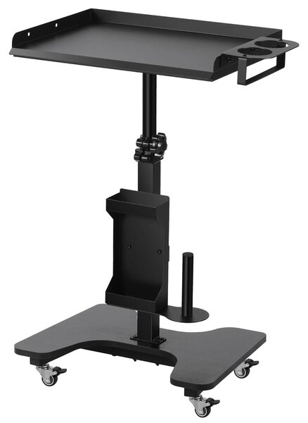 Stolik kosmetyczny do tatuażu - Wysokość 64-98 cm - Obrotowy 360 stopni - Na kółkach z hamulcem - Taca 35 x 53 cm