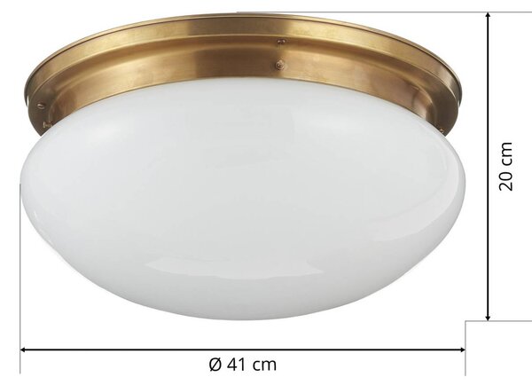 Berliner Messinglampen Lampa sufitowa Harry, możliwość ściemniania, mosiężny / złoty, salon / jadalnia, mosiądz, antyczny