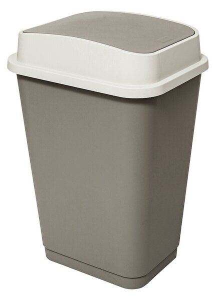 Kosz na śmieci z uchylaną pokrywą PLASTIC, 50 l