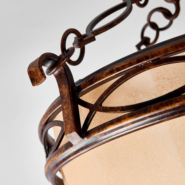 FEISS Lampa sufitowa DRAWING, możliwość ściemniania, brązowy / rdzawy, salon / jadalnia, metal, antyczny